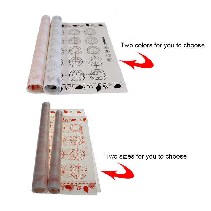 TEENRA 1Pcs 40x30cm Marcaron Silicone Baking Mat Non-stick Silicone Baking Sheet Large Rolling Mat Baking Liners Pastry Tools