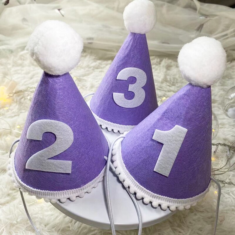 Chapeau couronne d'anniversaire pour enfants, coiffe princesse Prince, décoration de fête prénatale, fournitures pour fête d'anniversaire, 1/2/3 ans