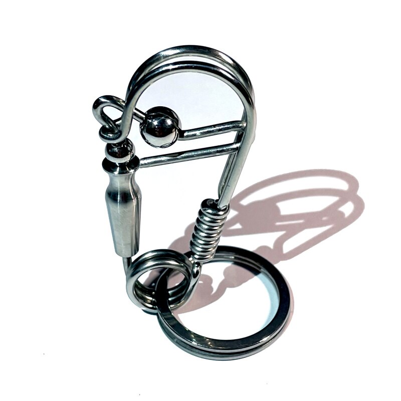 Hand Gewikkeld Unieke Creatieve Fijne Biker Roestvrij Staaldraad Snap Clip Hook Carabiner Sleutelhanger Sleutelhanger Sluiting Voor Vrouwen mannen