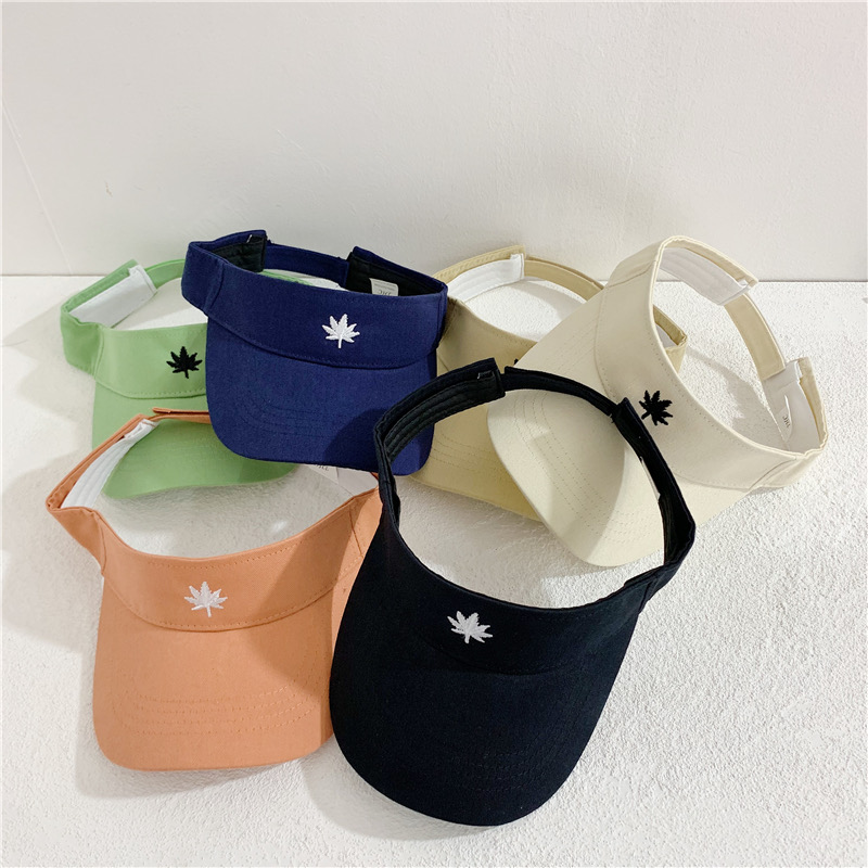 Vasket bomuld sommer unisex tom top solskærm hat sommer bred skygge solhætter uv beskyttelse hat til mænd og kvinder