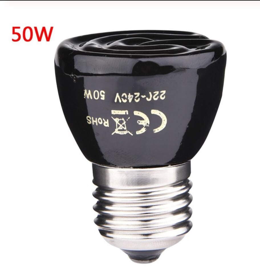 25w/50w/75w/100w e27 keramische verwarmingslampen voor huisdieren, hagedis, schildpad, spin, reptielen, doosverwarmer, warmtelamp, broedmachine: 50w