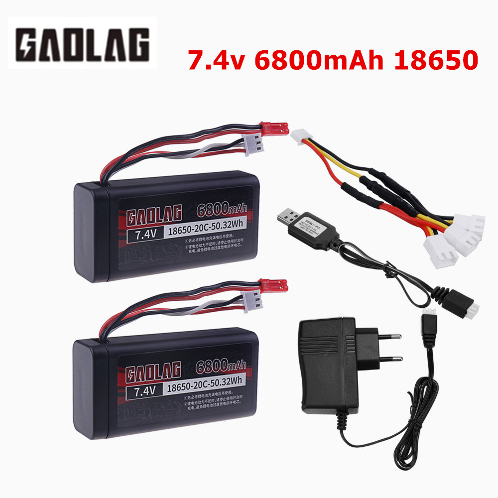 7.4V 6800mAh Li-ion Battery - 2S JST Plug - for UDIRC SG1603 SG1604 RC Cars