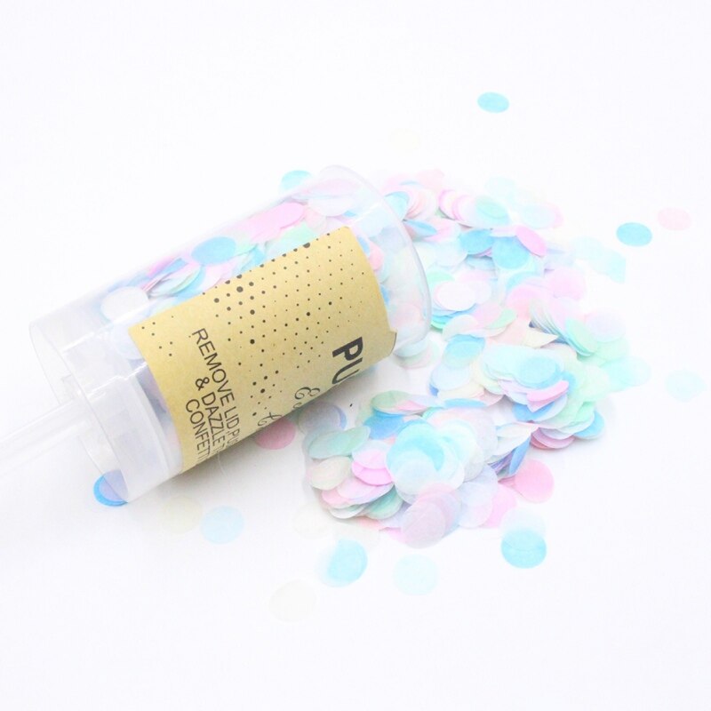 Round Confetti Push-pop Decoration DIY Festive Party Heart-shape Confetti Push-pop Wedding Birthday Decoration Supplies: 7