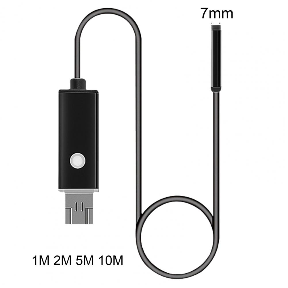 AN99 Endoscope Camera Borescope 2-in-1 Interface 7mm Flexible Wire MP4 1m/2m/5m/10m Cable Endoscope Video Inspection for Tablet