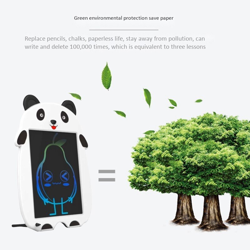 Drawing Board 8.5 Inch Cartoon Colorful Writing Board LCD Electronic Drawing Board Panda Smart Board for Kids