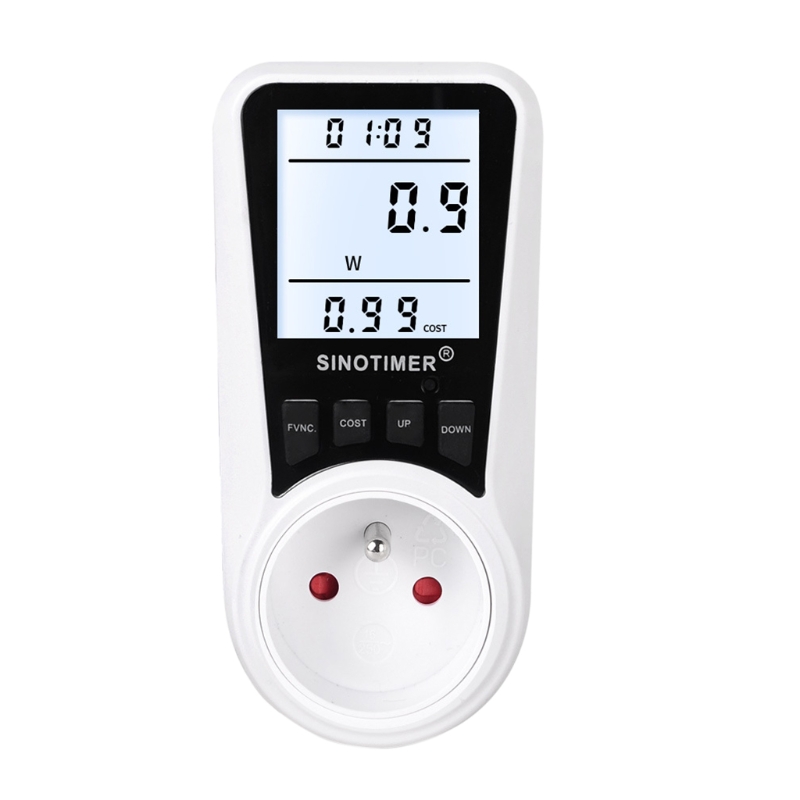 Electricity Usage Monitor Power Meter Plug Digital LCD Display Energy Meter Plug Volt Amps Watt kWh Consumption Analyzer R9JF: FR