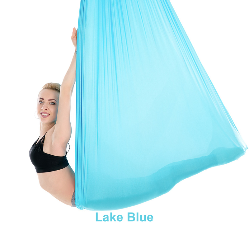20 Color 5*2.8M Aerial Yoga Hammock Yoga Flying Swing Anti-gravity OR Yoga Belts Carabiner/Daisy Chain/Hanging Plate: ROYAL BLUE