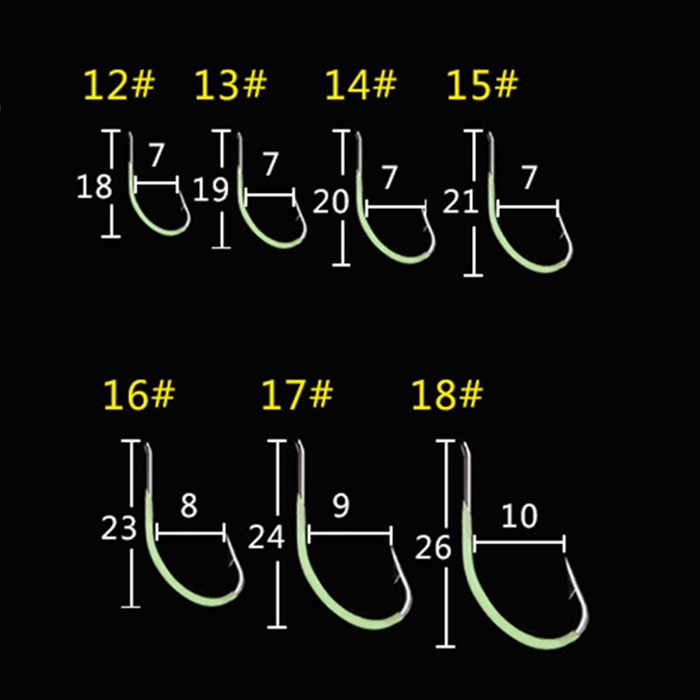 30 Pcs Fishing Hook Carbon Steel Portable Fishing Tools Fluorescent Reliable Luminous Fishing Tackle Practical With Barbed Line