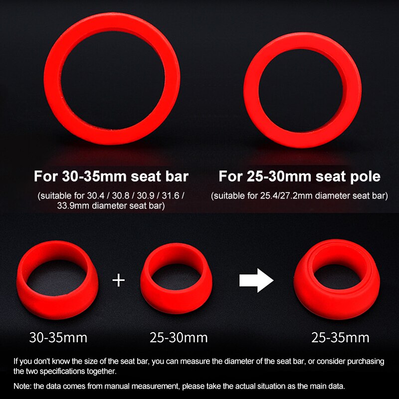 2Pcs Bicycle Seat Post Rubber Ring Dust Cover Cycling Silicone Waterproof Mountain Bike Seatpost Protective Rings for MTB Bikes