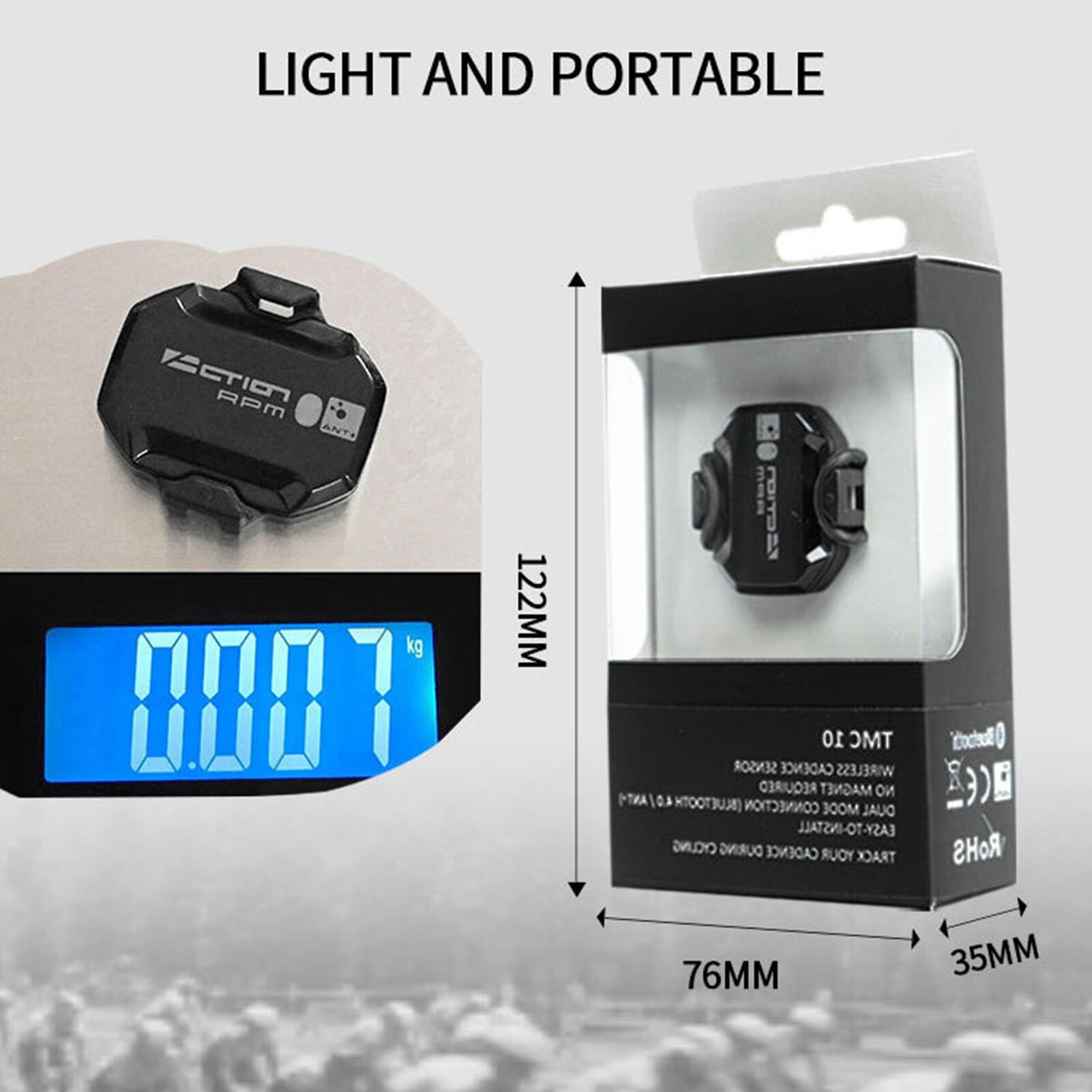 Bike Cadence Sensor Waterproof ANT & Wireless Speed Sensor IP68 Waterproof Bicycle Computer for Cycling Bike Accessories