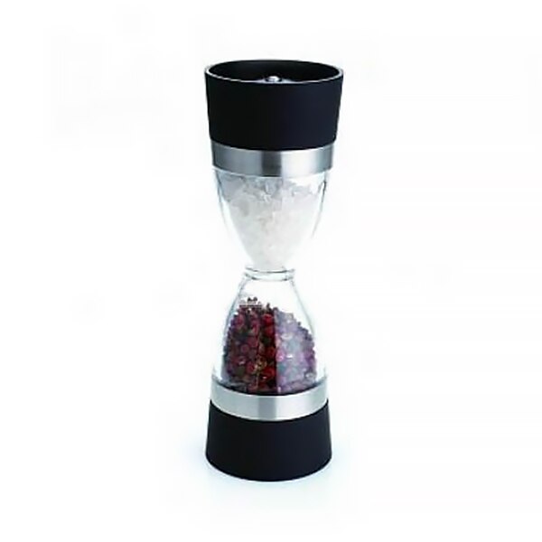 Ceramic Core Hourglass Shape Pepper Grinders Dual-head Sea Salt Pepper Powder Mills Spice Shaker Seasoning Muller: Black
