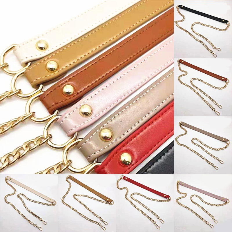 120cm saco de substituição de corrente metal + couro do plutônio saco correias para diy bolsa alças alças de ombro acessórios saco alças 2020