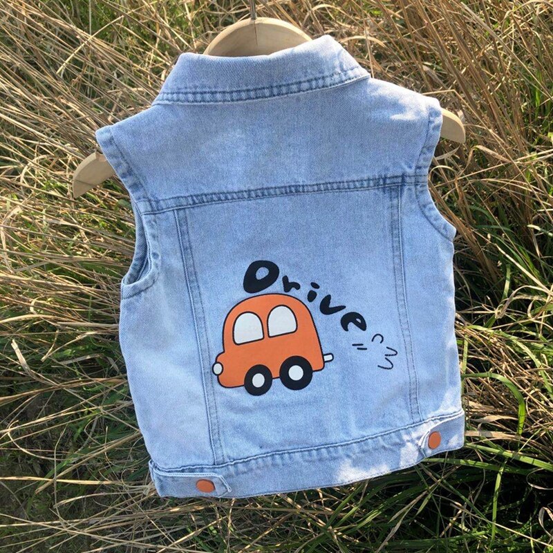 1-8T Baby Westen Jungen Mädchen Jeans Baby Jacke Denim Weste Oberbekleidung freundlicher Kleidung Frühling Herbst Kleidung freundlicher weste Spitzen: Nein2 / 7-8T
