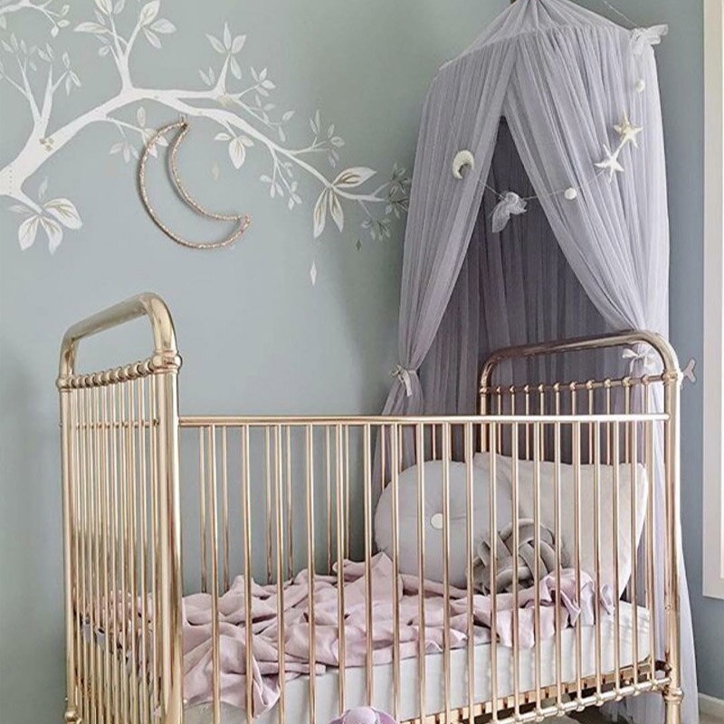 baby seng mygg krybbe tyll gardiner til soverom leke hus telt prinsesse krone kuppel seng gardin til låve barnerom