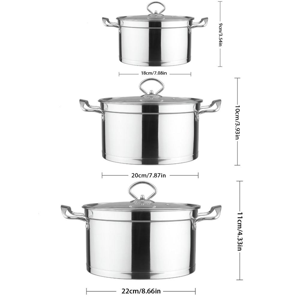 18/20/22cm Premium Stainless Steel Stock Pot With Lid Thickened Harm Free Soup Pot Cooking Pot Cookware Kitchen Tools