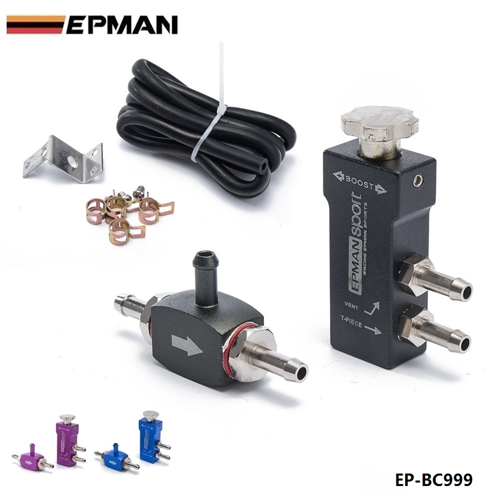 UNIVERSAL ADJUSTABLE TURBO 30 PSI MANUAL TURBO BOOST BYPASS CONTROLLER KIT (Blue Purple Black) EP-BC999-ALBZ
