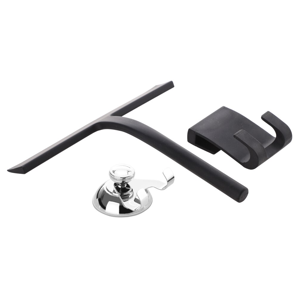 Glass Wiper Scraper Mirror Cleaner Intdoor Kitchen Supplies Stainless Steel Bathroom Accessories Shower Wiper Squeegee: Black With 2 Hook