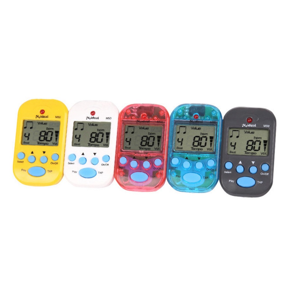 Lcd mini metronom dobbeltkanals clip-on lomme metronom praktisk plast digital beat tempo metronom guitar