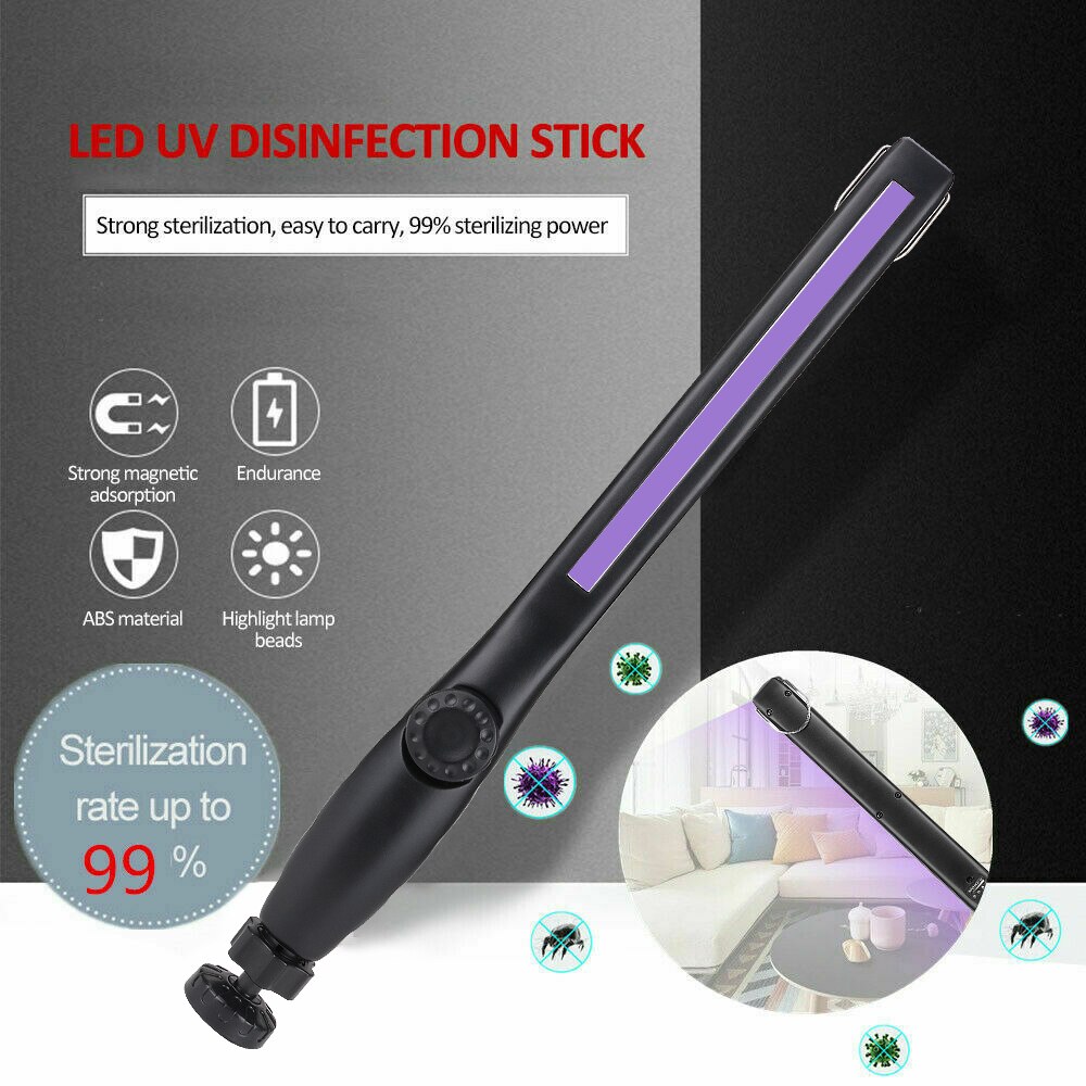 UV Sterilizer Light LED Ultraviolet Lamp COB Working Inspection Light 360° Rotate Disinfection Lamp Handheld UV Torch Lantern