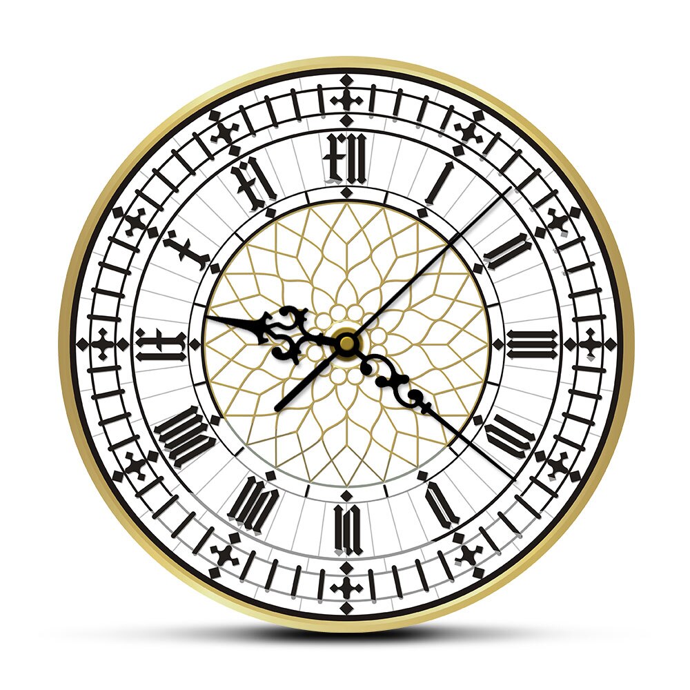 Big Ben-Reloj de pared moderno y contemporáneo, accesorio Retro, silencioso, sin tic-tac, decoración del hogar en inglés, de gran Reino Unido y Londres: No Frame