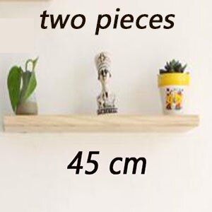 Bamboe wandopbergrek, scheidingswand, woonkamer tv-hangdecoratieframe, slaapkamerwand, massief houten plank, 2- delig: Houtkleur 45 cm