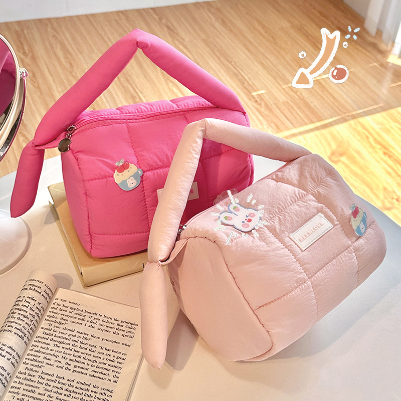 Borsa per il trucco di grande capacità Borsa da donna Elementi essenziali da viaggio Custodia per cosmetici Astucci per studenti Organizzatore di cancelleria