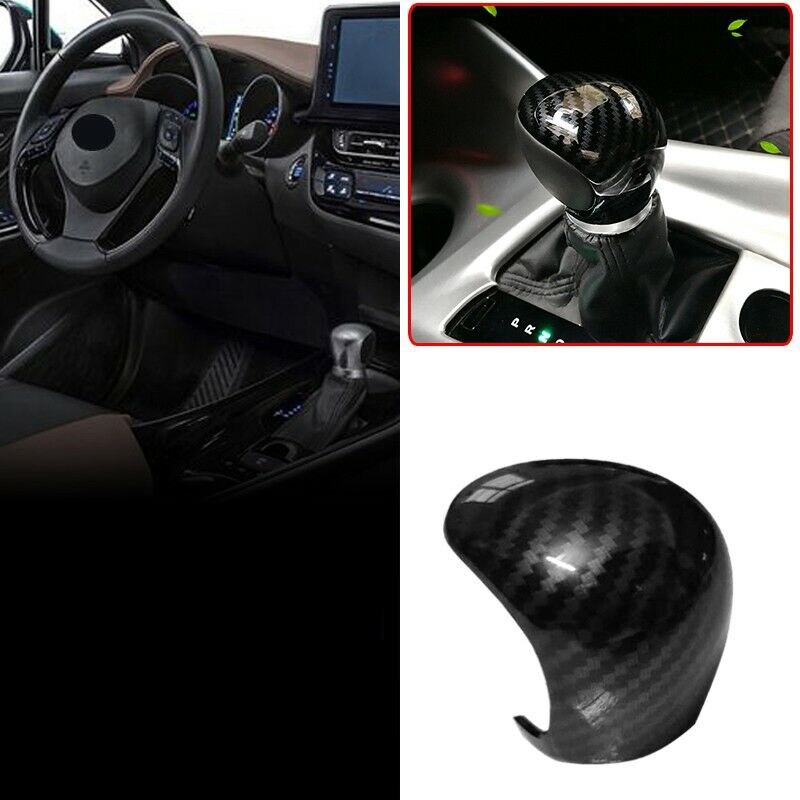 for Toyota CHR C-HR 16-19 Carbon Fiber Shift Knobs Shift Lever Gear Shift Decorate Cover Trim