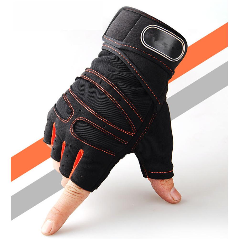 Luvas de ginásio de fitness luvas de levantamento de peso treinamento de construção do corpo esportes exercício esporte treino luva para homens mulher m/l/xl: Red M