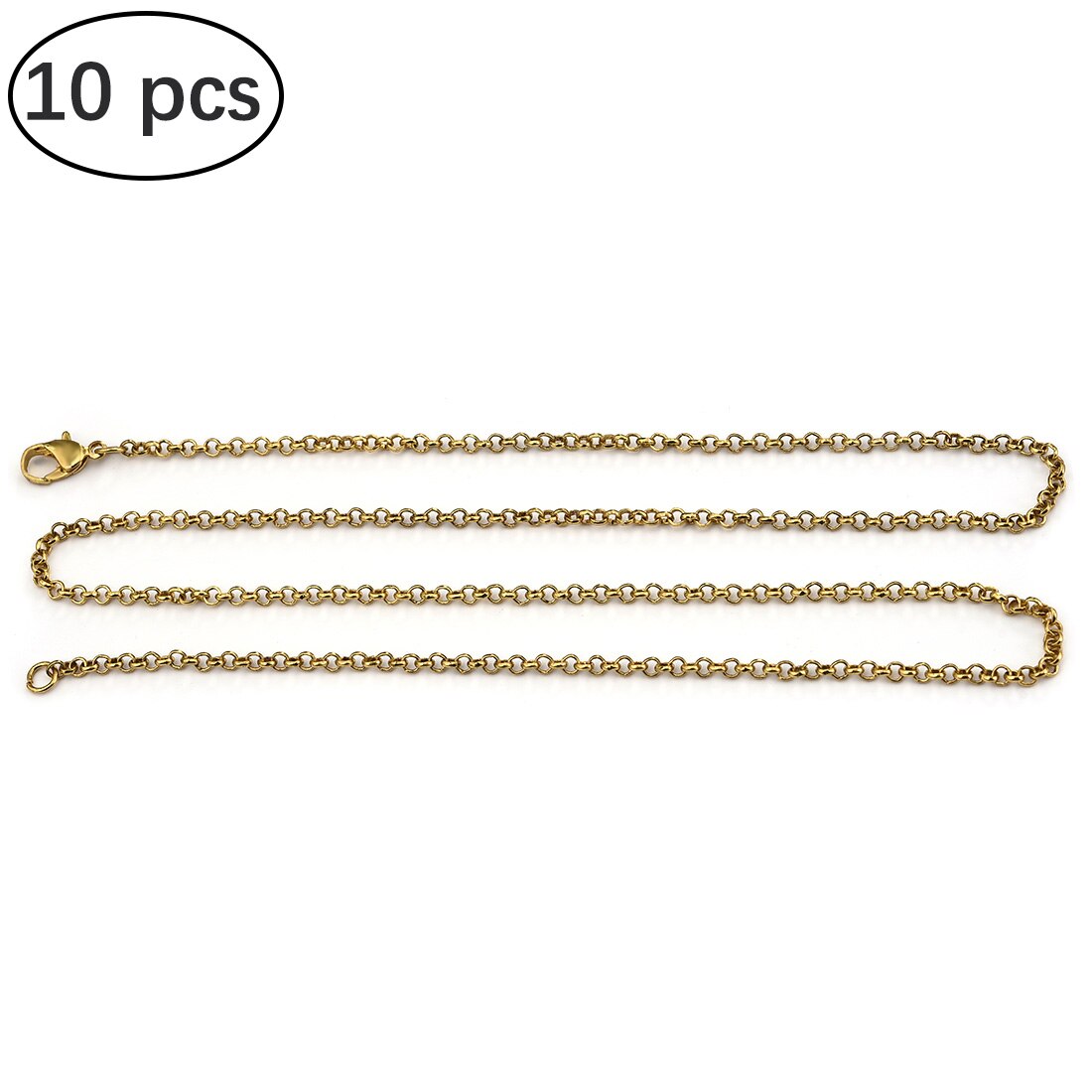 Cadenas de latón para manualidades, accesorios para fabricación de joyas, collares, suministros a granel, cadenas de Eslabón cubano, cierres de Metal de 55cm,: Antique gold