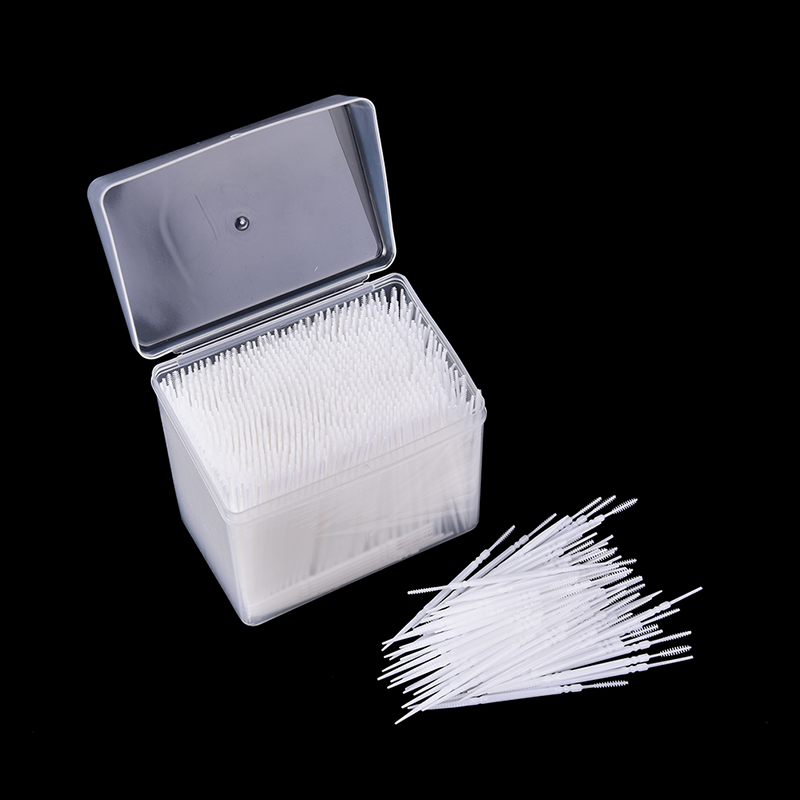 1100 Stäbchen/Karton, weiße doppelseitige Zahnstocher aus Kunststoff, Zahnstocher zum Interdentalbürsten, Zahnstocher aus Kunststoff, Zahnstocher für Mundhygiene