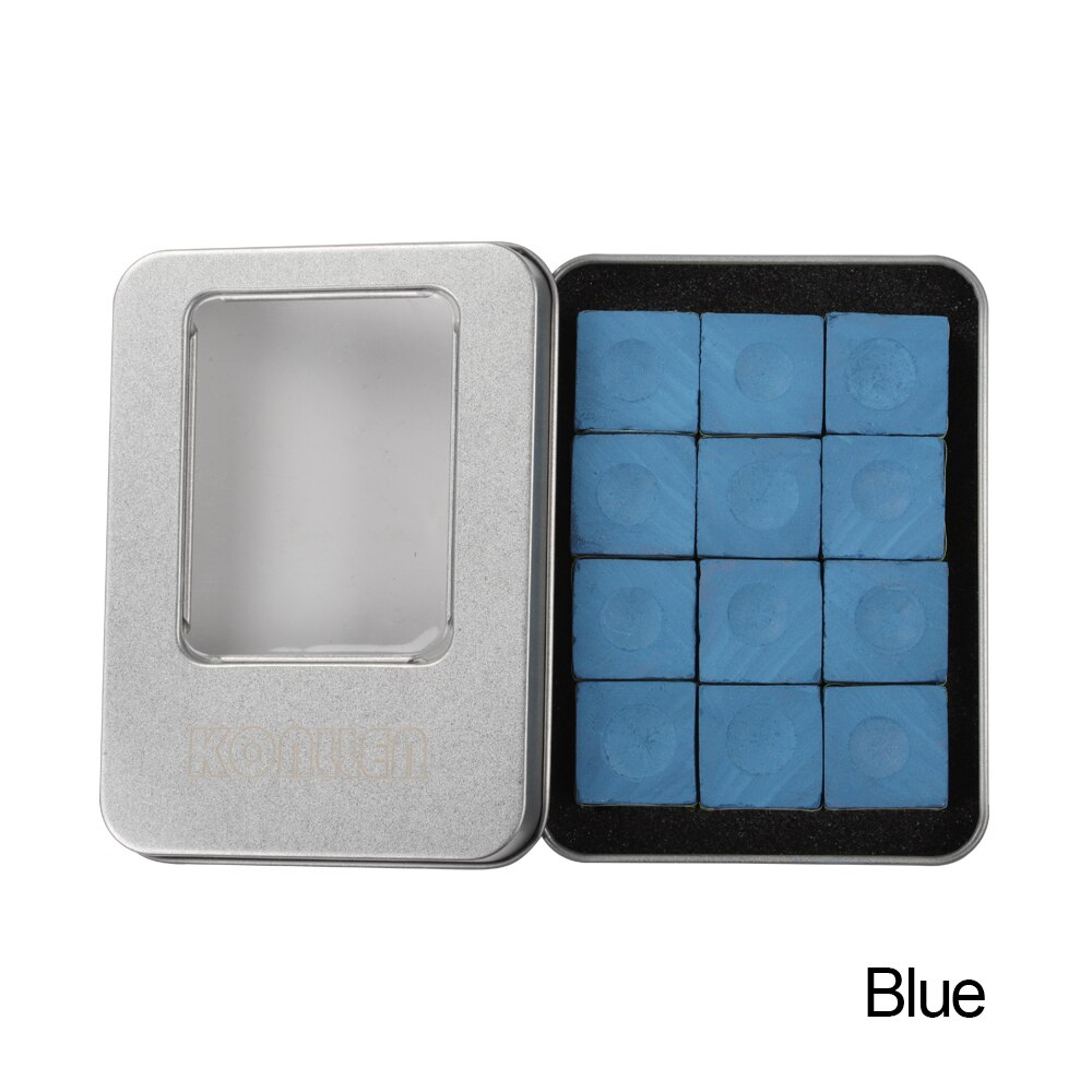 Triangle Chalk Billiard Chalk with Box Red Green Blue 12 Pieces No-slip Chalk Billiard Accessories Snooker Chalk: Blue