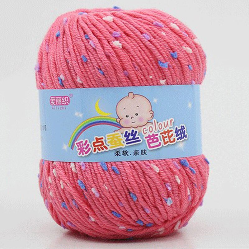 Baby Cotton Cashmere Yarn For Hand Knitting Crochet Worsted Wool Thread Colorful Eco-dyed Yarn Needlework: Pink
