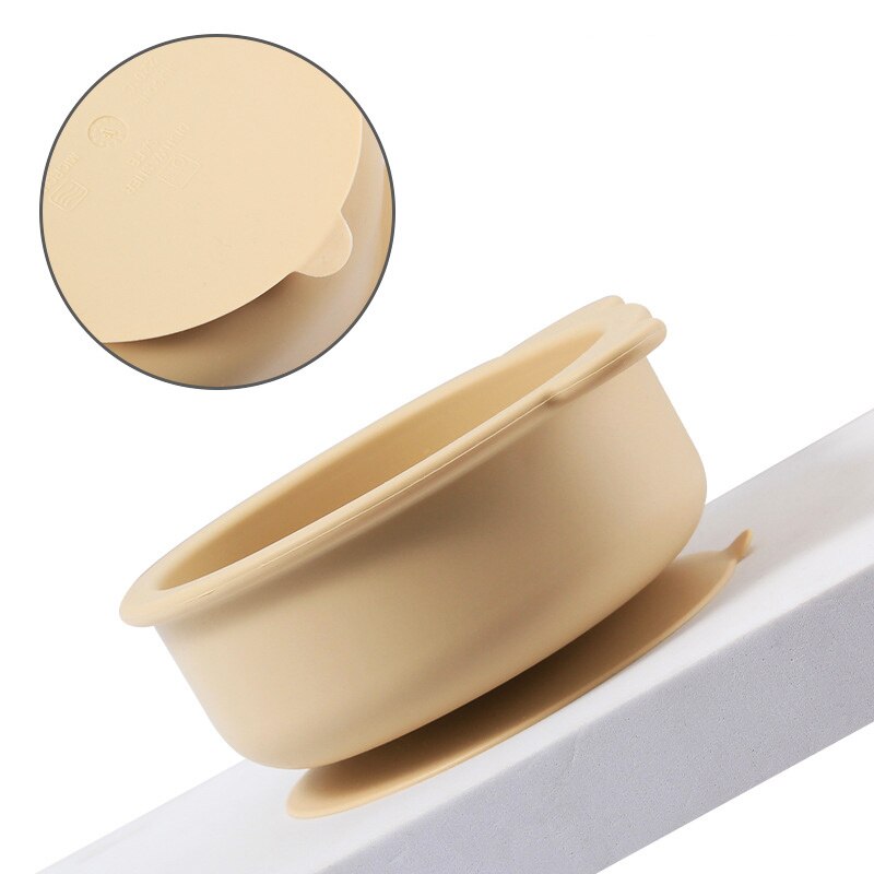 Suction Cup Baby Dishes BPA Free Silicone Baby Feeding Bowl Kids Tableware Non-Slip Infant Food Plate Kids Training Spoon Fork