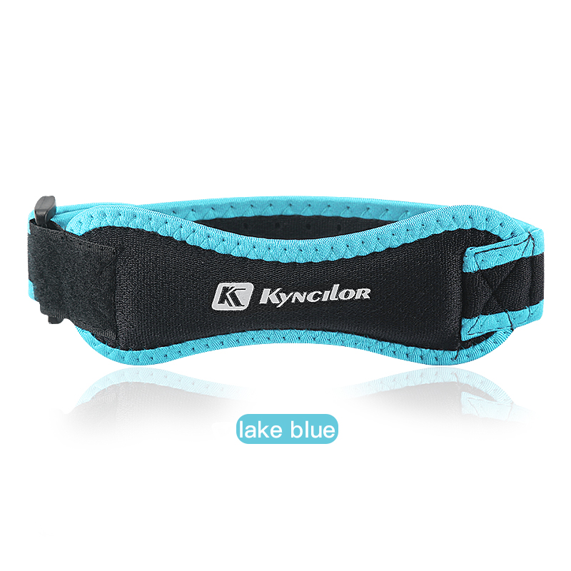 1 pièce genou tendon rotulien genouillère sangle orthèse réglable Absorption des chocs Compression genouillère manchon pour basket-ball: BLEU CIEL