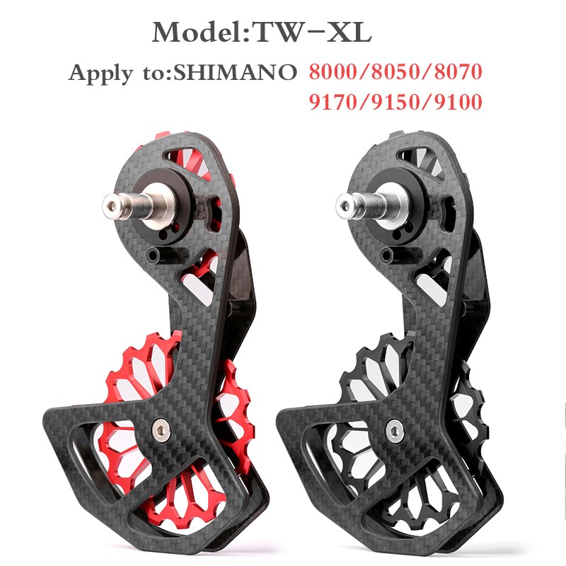 Mtb polkupyörän hiilikuitu keraaminen takavaihtaja 17t hihnapyörän ohjainpyörä shimano  r6800 r7000 r8000 r9100 polkupyörän vaihtajalle