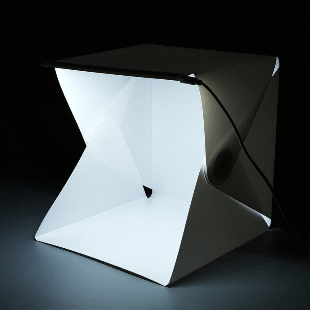 Caja de luz plegable portátil para estudio de fotografía, caja suave de luz LED para foto, Fondo de cámara de fotos para iphone DSLR