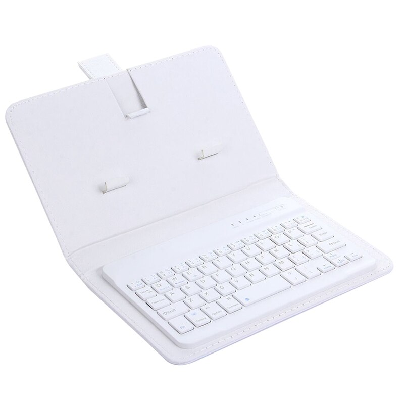 Draagbare bluetooth-toetsenbordhoes voor mobiele telefoon, draadloos toetsenbord van pu-leer, beschermhoes voor 4.5 inch en -6.8 inch smartphones: Default Title