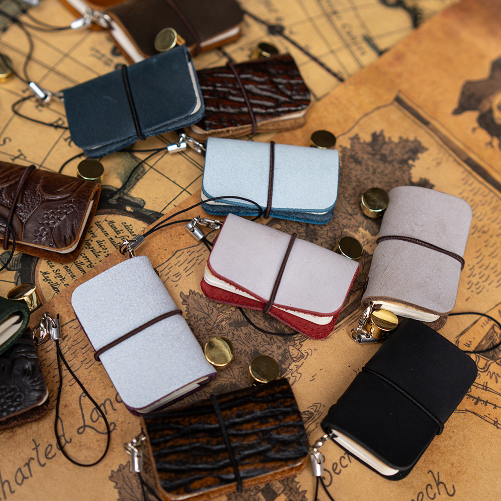 Ultra Mini notebook Traveler's manual Retro Leather style book Applicable to hang Decoration Diary book notepad 32 sheet 64 page