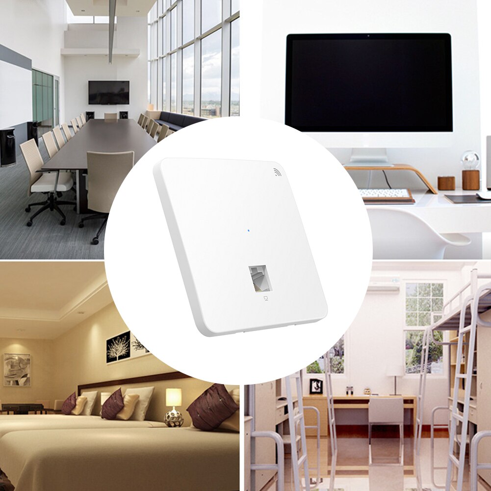 Indoor Practical Hotel 300Mbps Easy Install Wall Embedded Intelligent Wireless Panel PoE Power Supply Repeater