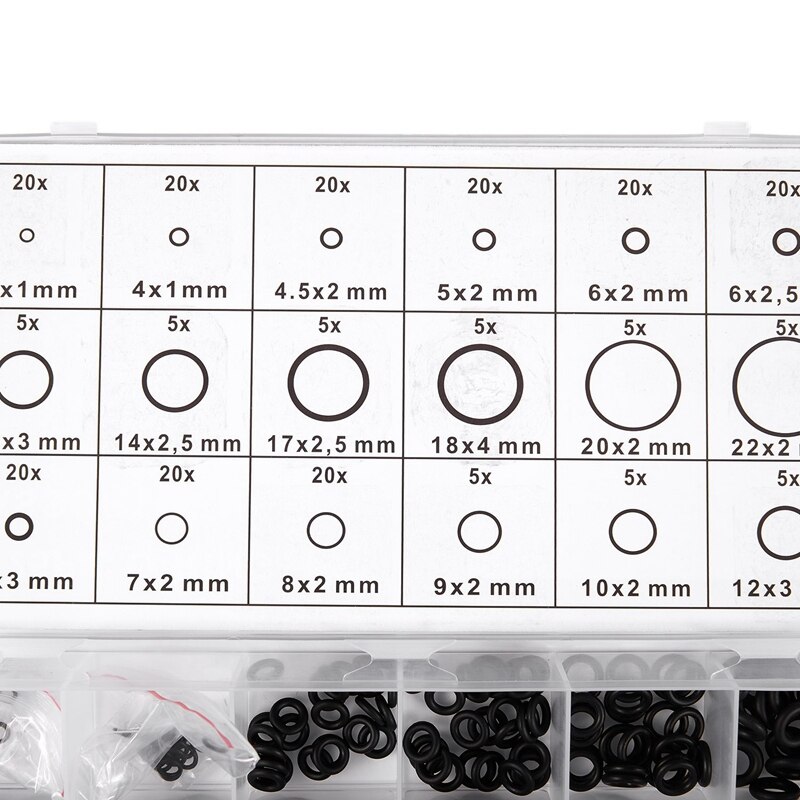 495 Uds 36 tamaños O anillo Kit negro y verde métrica anillo O sellos de caucho O anillo juntas resistencia al aceite 270 Uds + 225 Uds