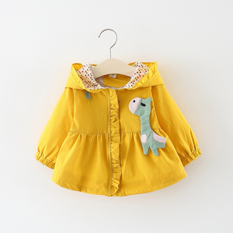 Baby Jas Kids Outdoor Jas Hooded Cartoon Geul Baby Jassen Voor Baby Meisje Kleding Kinderen Outwears Kinderkleding