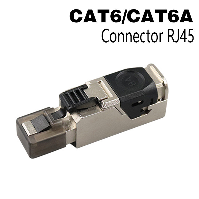 Conectores rj45 cat8 cat7 cat6a, ferramenta de metal, plugue de terminação fácil, 2000mhz, 40g, cabo lan 22awg-24awg, plugue ethernet reutilizável: Azul