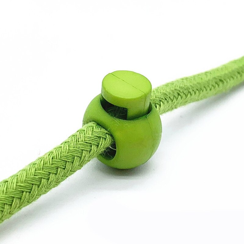 30/100Pcs Face Mask Earloop Plastic Cord Locks End Round Ball Spring Toggle Stoppers Single Hole Sliding Fastener