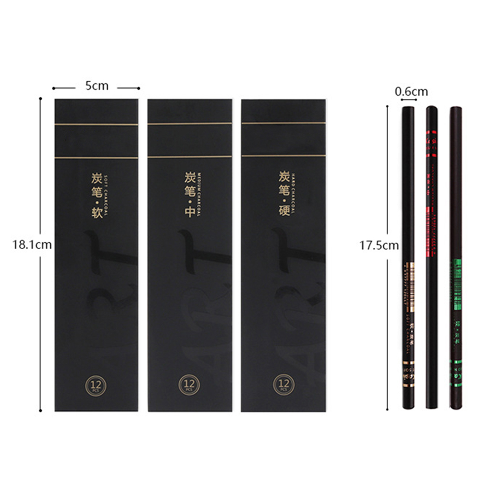 Milieu Set Van 12 Schets Pro Tekening Potloden Bereik Houtskool Schetsen Potlood Zwarte Matte Potlood