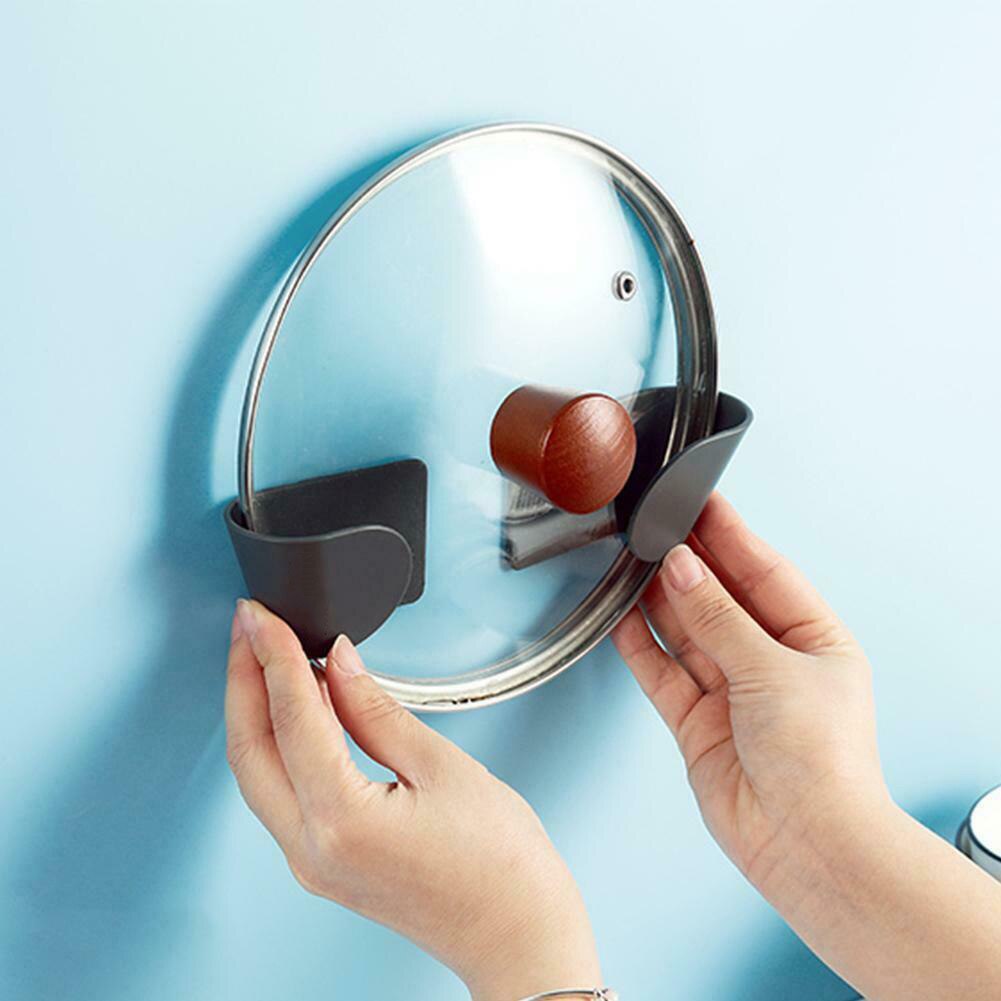 2pcs Storage Rack Pot Lid Kitchen Cookware Organizer Holder Wall Mount Cabinet Hanging SEC88