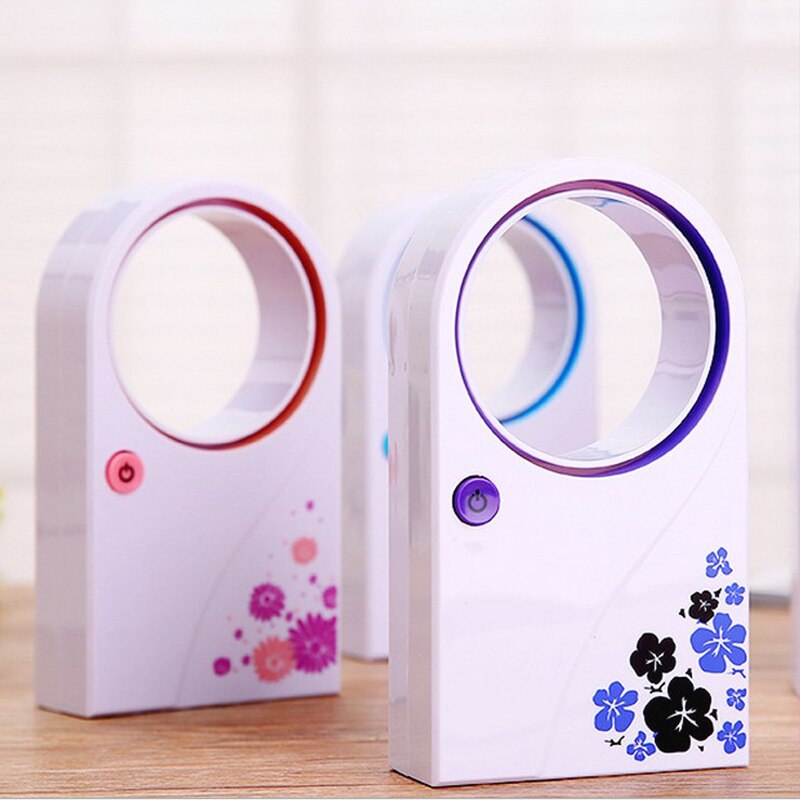 USB/Battery Dual Use Mini Electric Fan Silent Student/Office Home Desktop Small Fan Portable Leafless Fan Machine