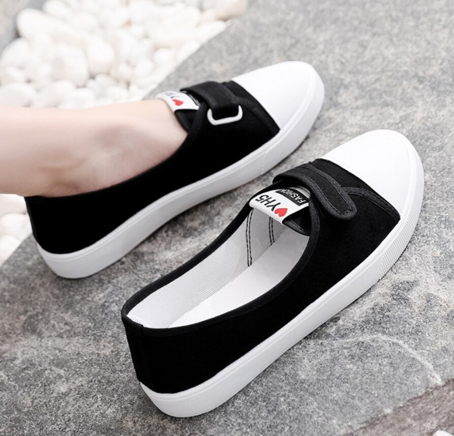 Baskets femme toile chaussures femme chaussures plates chaussures blanches chaussures décontractées noir mocassins femme