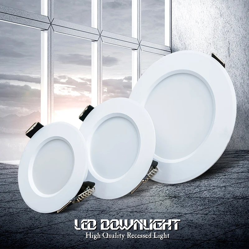 10 teile/los LED Downlight 3W 5W 7W 9W 12W 15W Decke Lampe Runde LED Blub 220V Einbau drinnen LED Decke Licht für Wohnzimmer