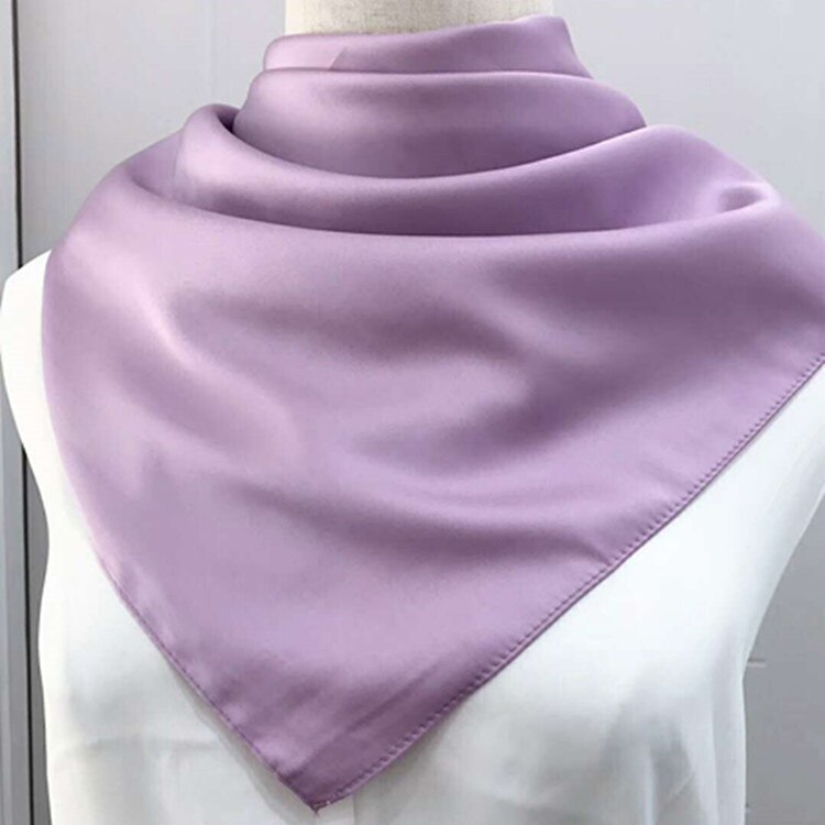 70*70 Cm Bandana Hoofddoek Voor Vrouwen Zijde Satijn Haar Sjaals Vrouwelijke Leuke Zakdoek Hals Sjaals Voor Dames groen Zwart Wit: Purple
