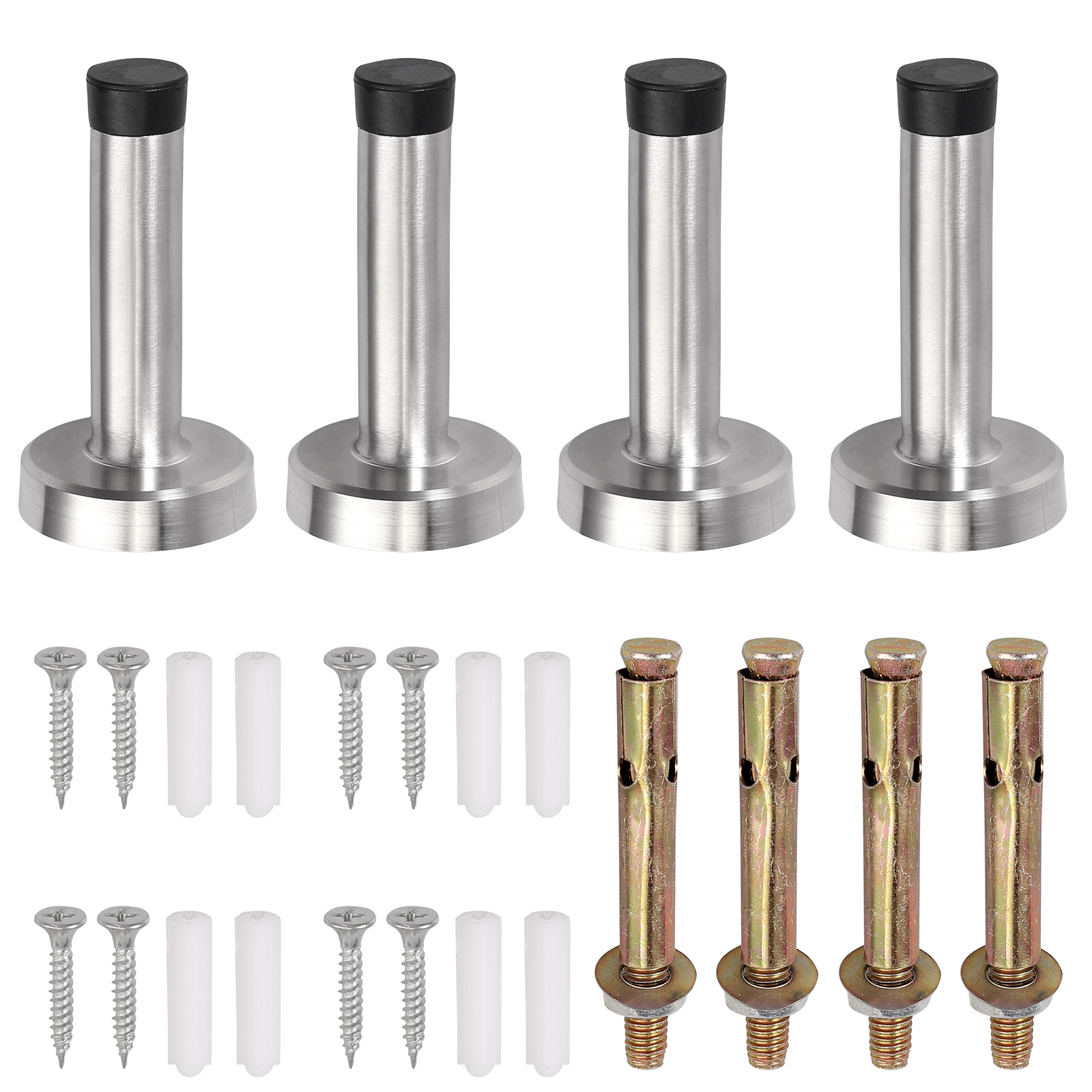 Verstelbare roestvrijstalen deurstoppers, zelfklevende wandgemonteerde gouden deurstopper met rubberen buffer voor thuis, slaapkamer, badkamer (103 mm
